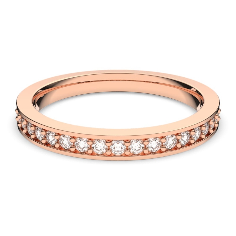 Swarovski Rose Gold Ring White crystals, matrix, 58